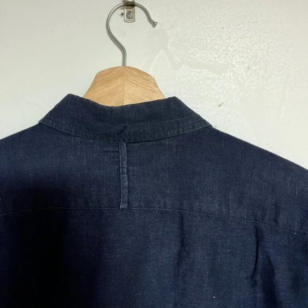 Banana Republic Navy Linen Cotton Long Sleeve Shirt M